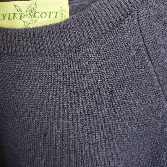 Vintage Lyle & Scott Long Sleeve Lambswool Pullover Sweater With Lining Large - Picture 9 of 12
